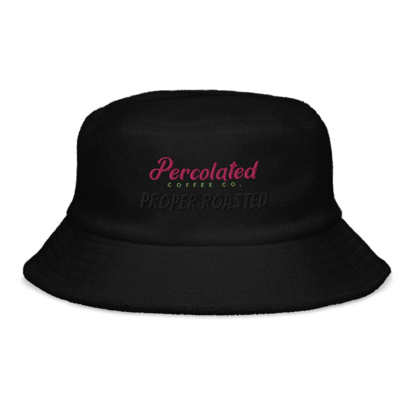 Unstructured 'proper roasted' terry cloth bucket hat