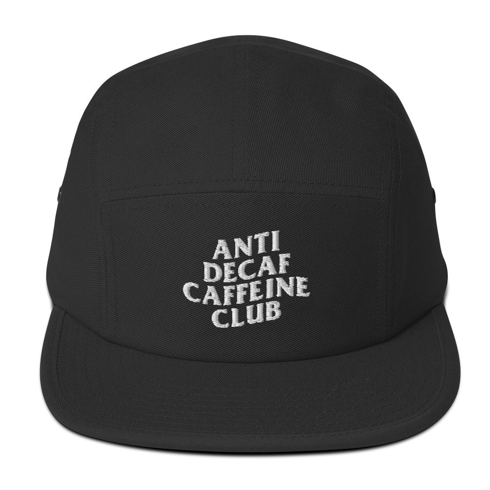 Anti decaf caffeine club five panel cap